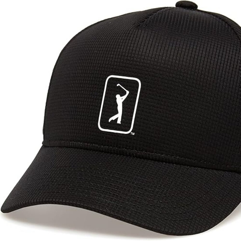 Brand New! PGA TOUR Mens Black Airflux Mesh Cap